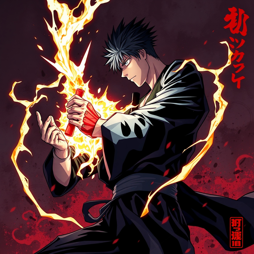 Jujutsu Kaisen anime cover art showing dark fighting